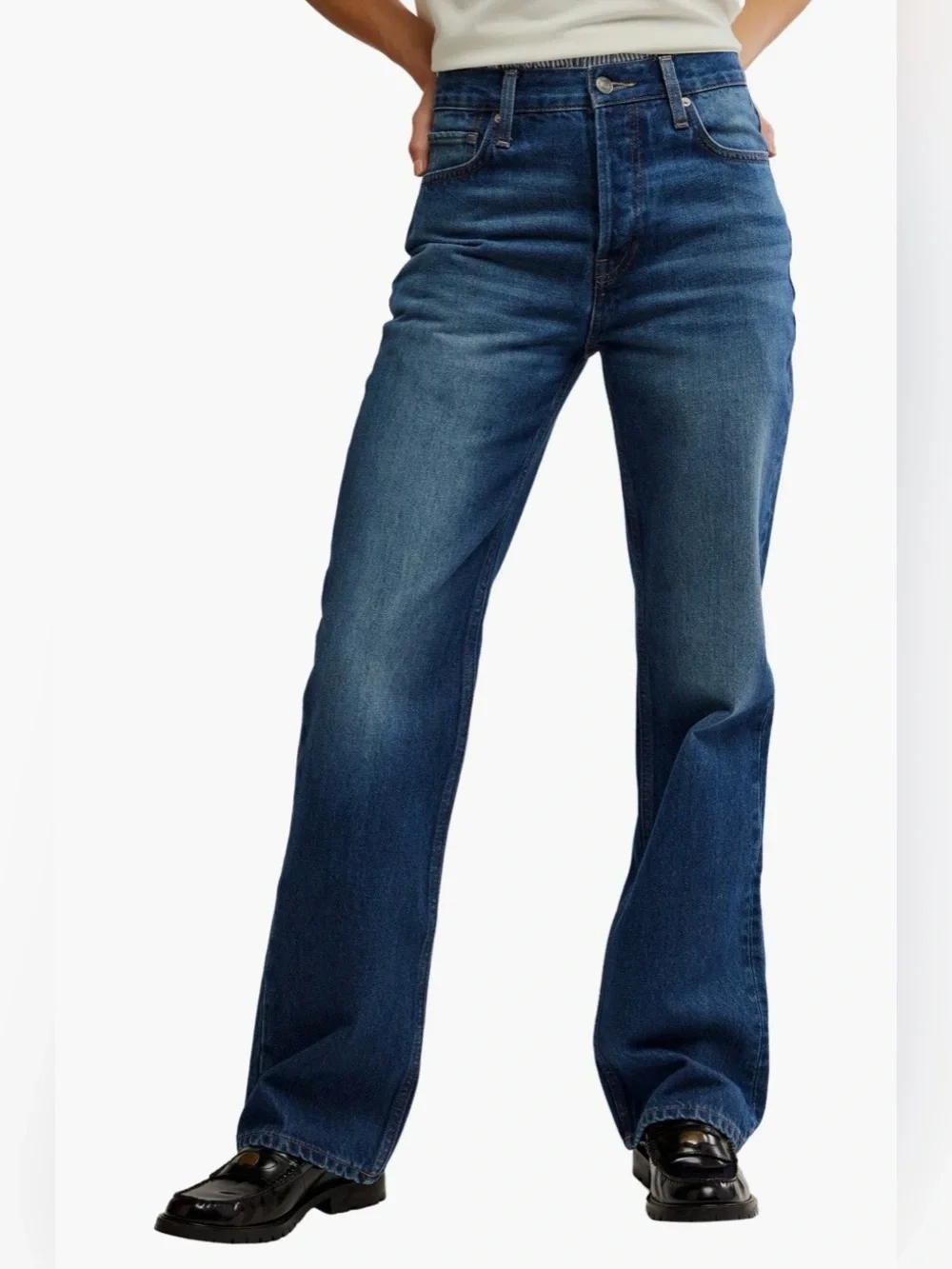 Free People High Rise Holly Bootcut Full Length Jeans Medium Wash Size 26